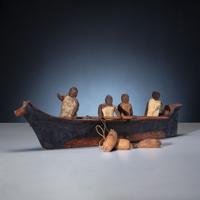 Nootka Canoe, with Four Figures