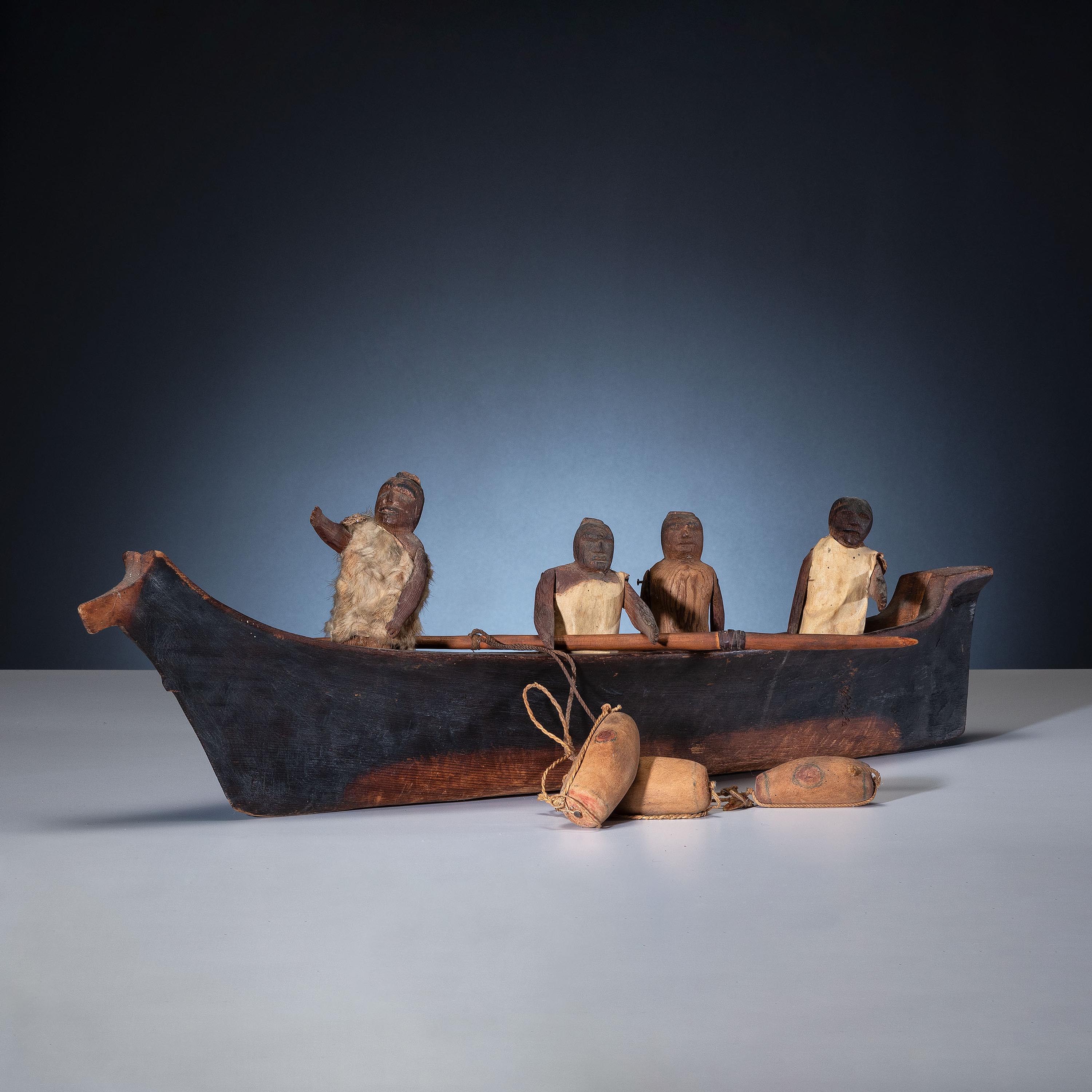 Nootka Canoe, with Four Figures