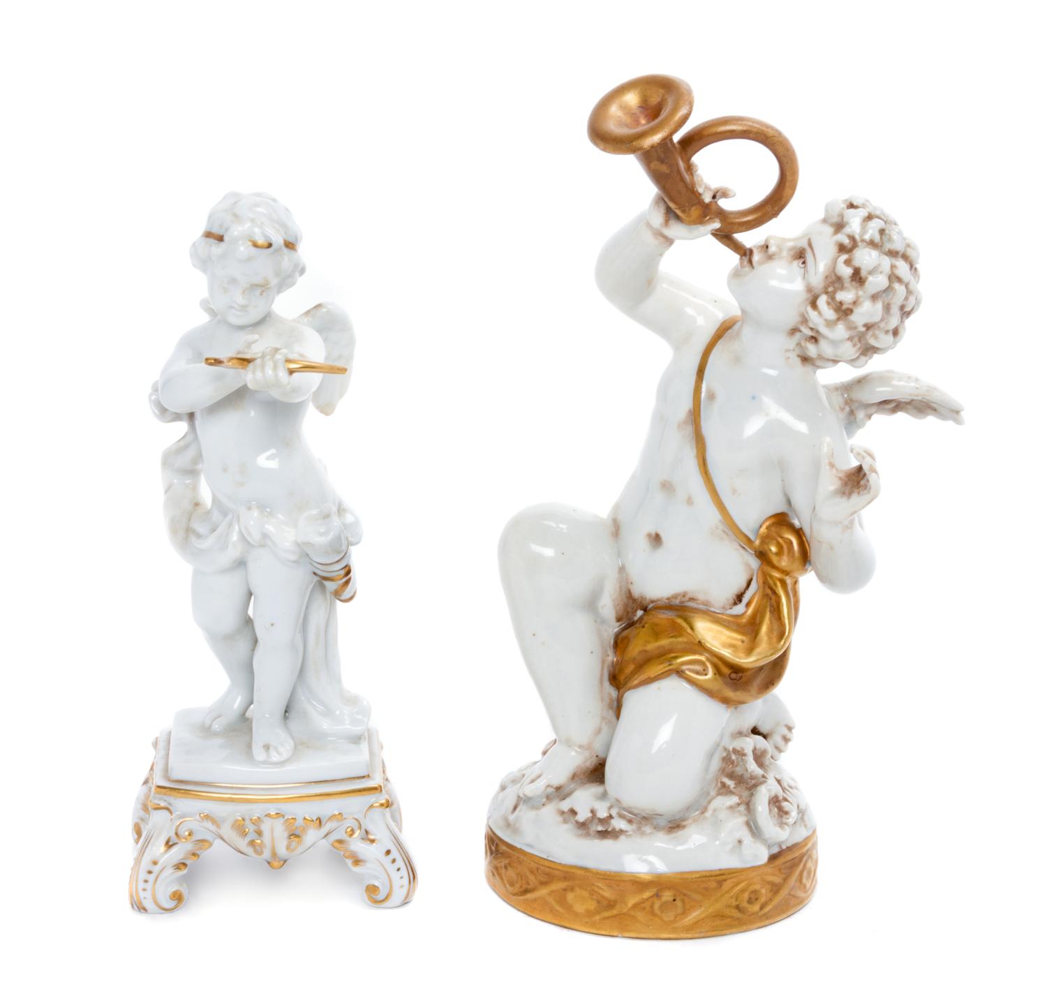 Two Continental Porcelain Figures Height of taller 8 1/4 inches.