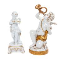 Two Continental Porcelain Figures Height of taller 8 1/4 inches.
