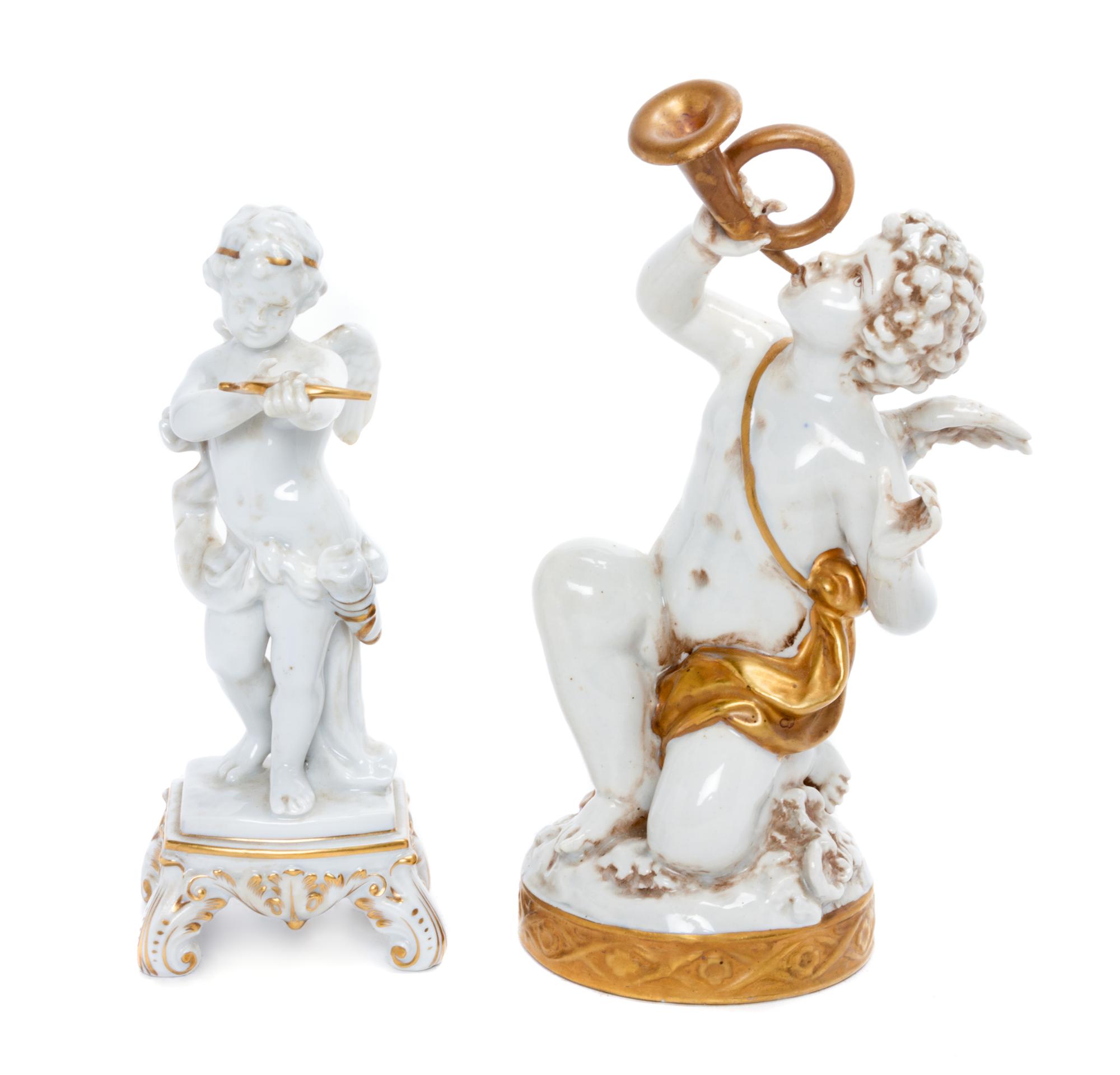 Two Continental Porcelain Figures Height of taller 8 1/4 inches.