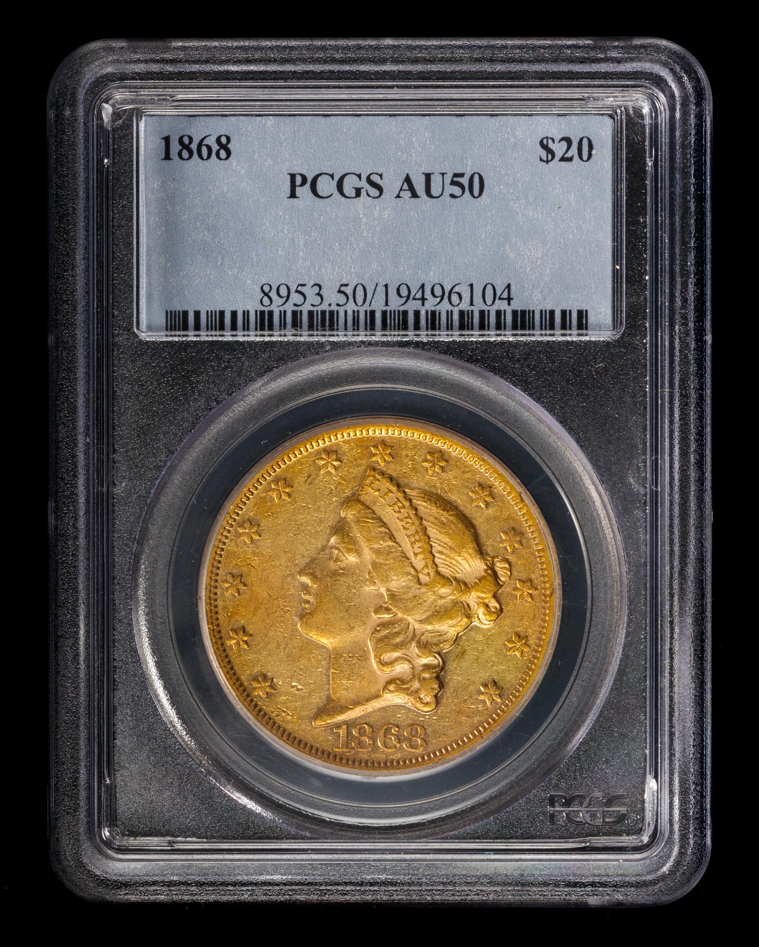 A United States 1868 Liberty Head $20 Gold Coin