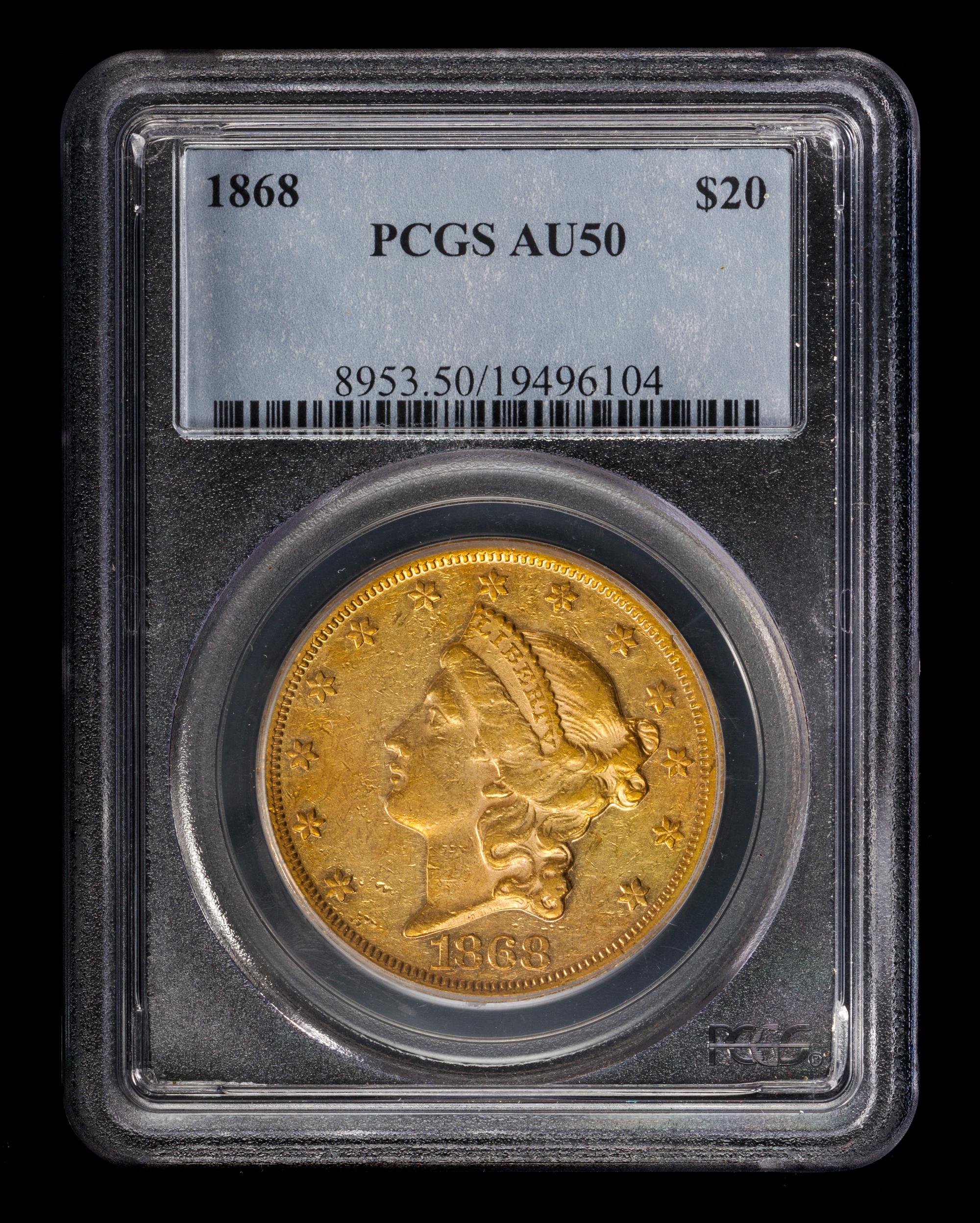 A United States 1868 Liberty Head $20 Gold Coin