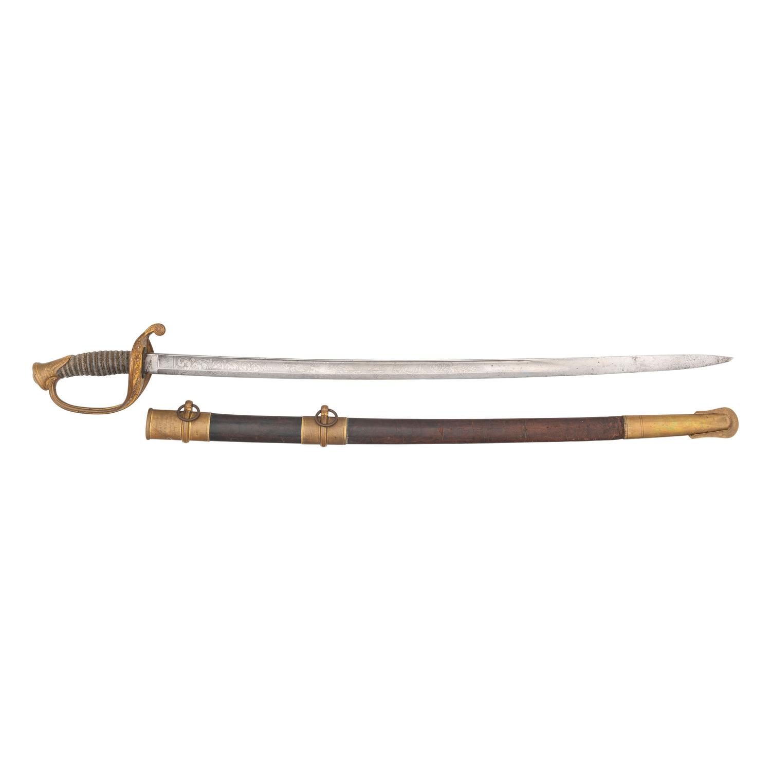 1862 Dated and Inspected Ames Model 1850 Foot Officers Sword with Presentation to Capt. Hugh Donnelly - 37th Mass Infantry - WIA Cold Harbor