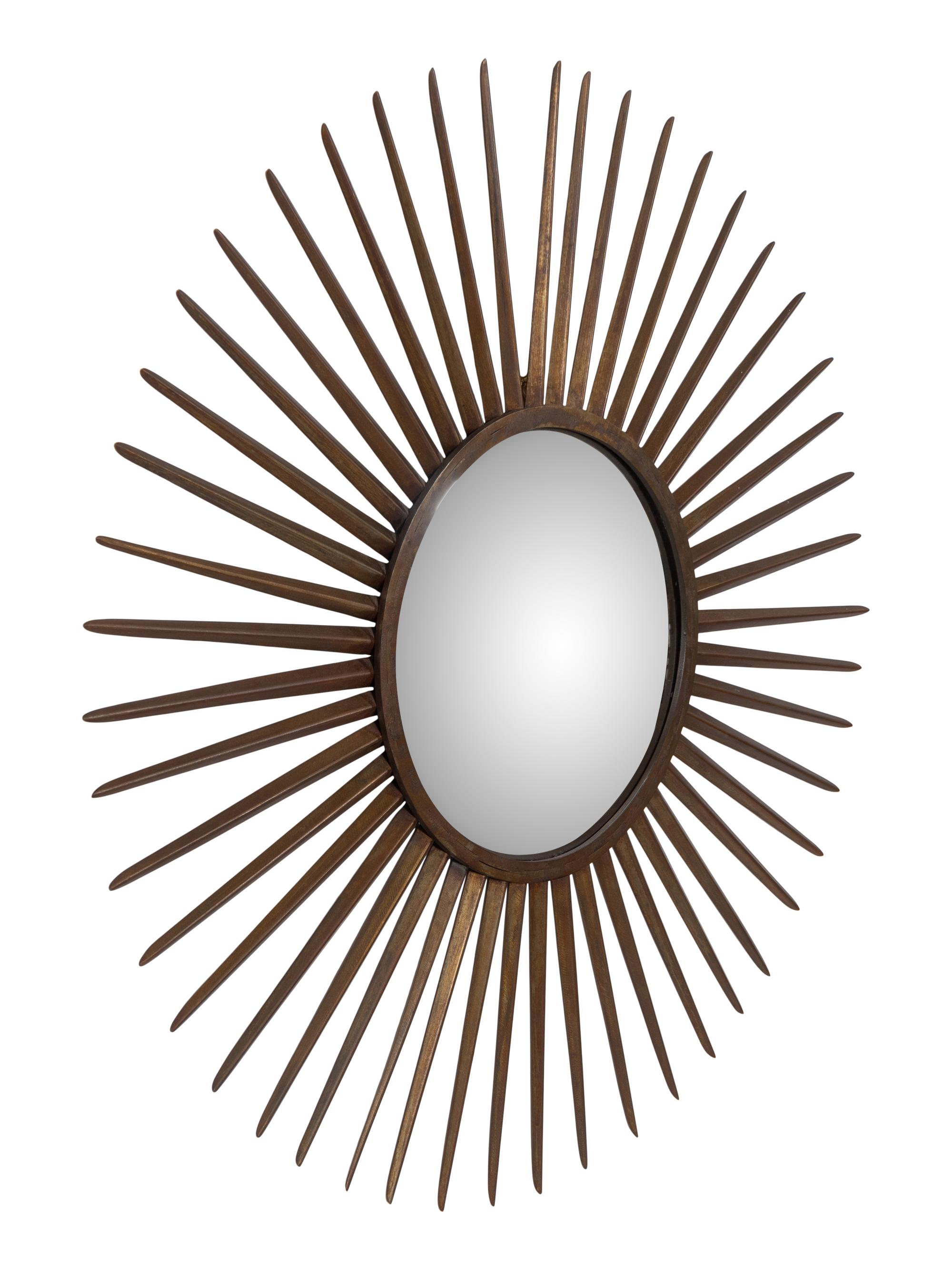 A Large Gilt Bronze Starburst Mirror