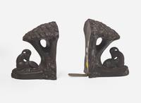 A Pair of Wedgwood Black Basalt Figural Bookends, UK, 1964