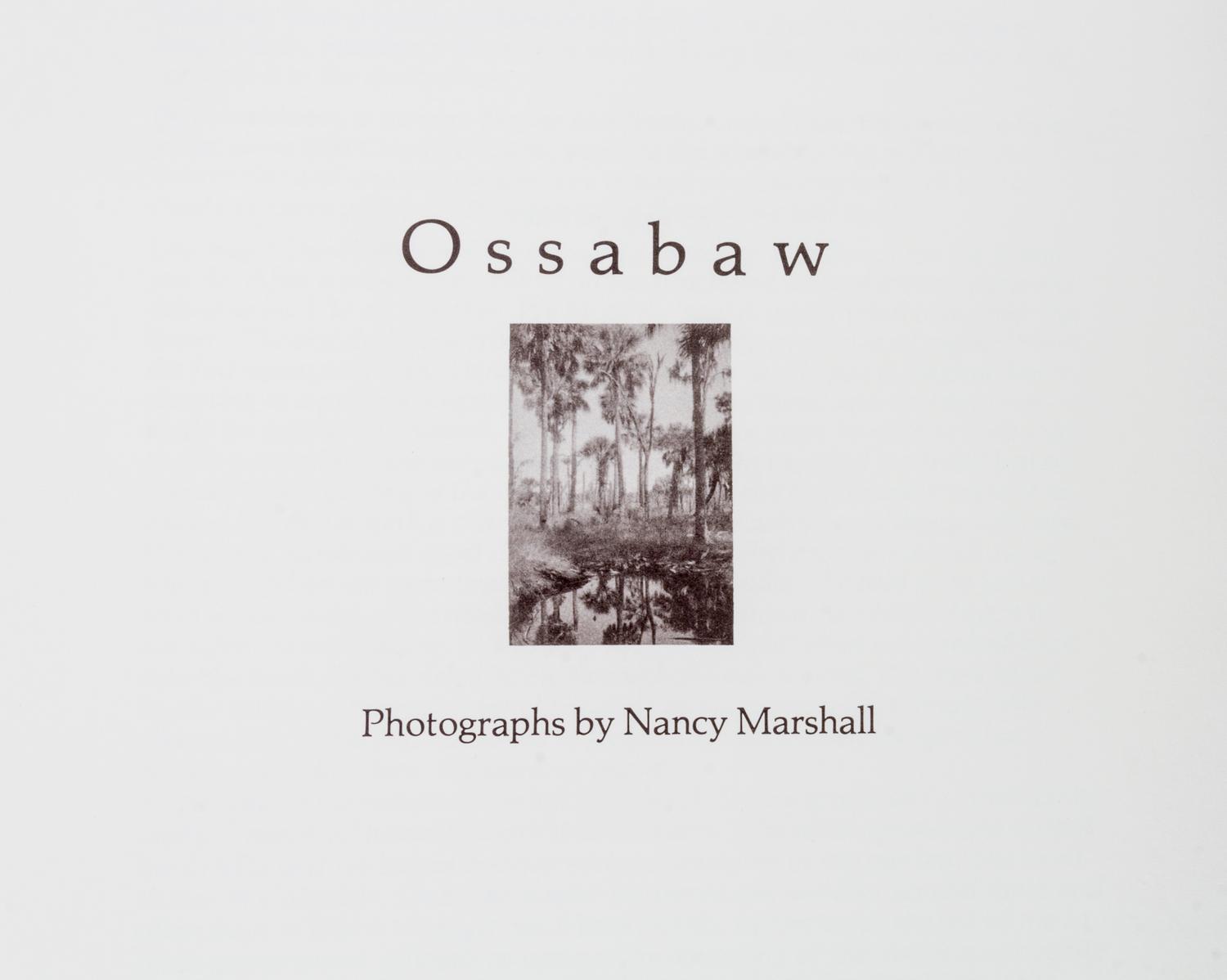 MARSHALL, NANCY. Ossabaw. Atlanta, 1982. Limited, signed.