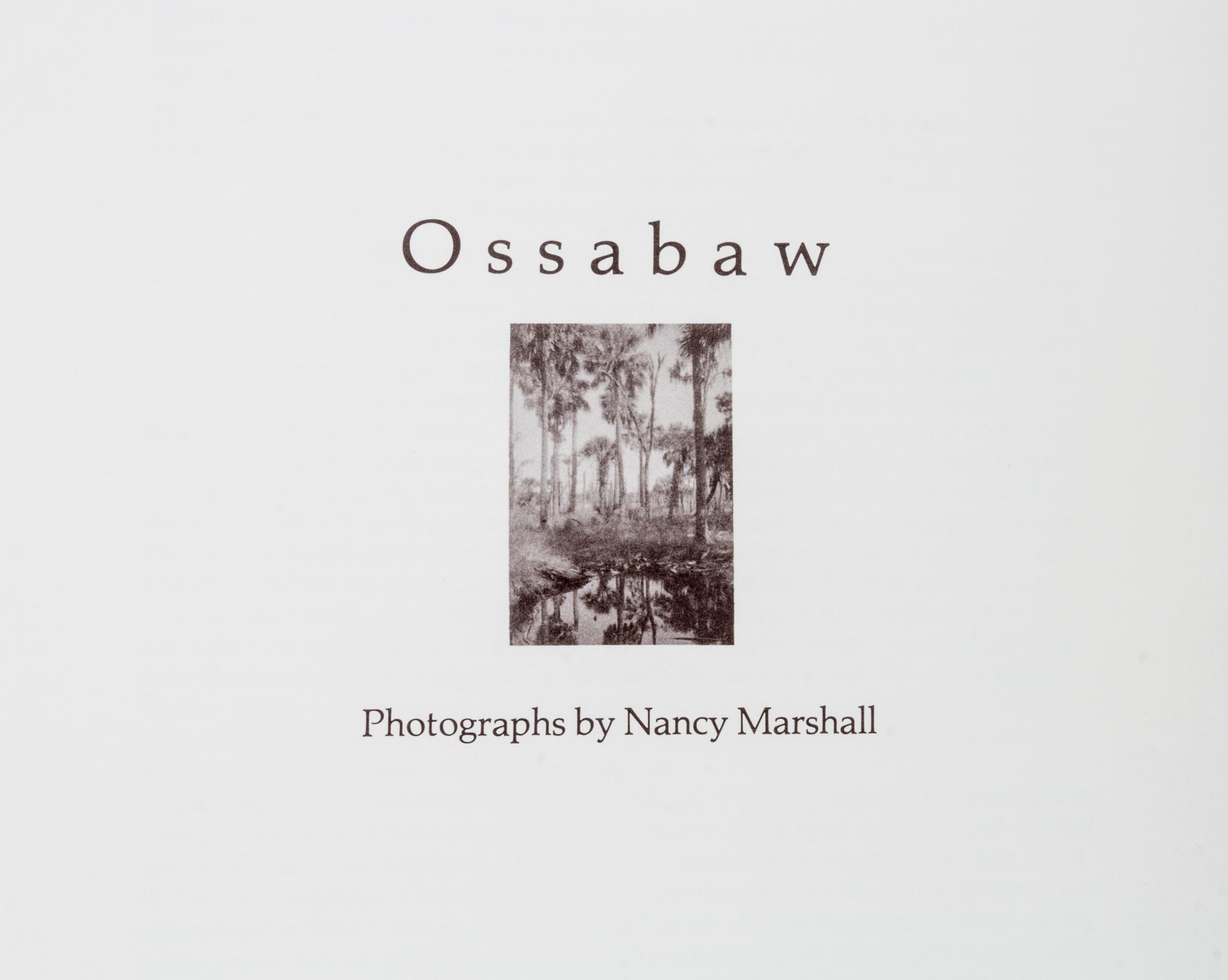 MARSHALL, NANCY. Ossabaw. Atlanta, 1982. Limited, signed.