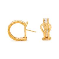 BUCCELLATI, BICOLOR GOLD AND DIAMOND HOOP EARRINGS