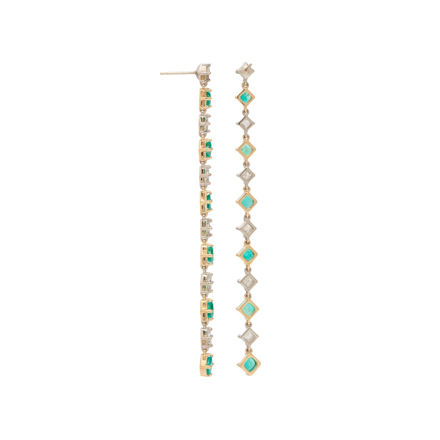 EMERALD AND DIAMOND EARRINGS
