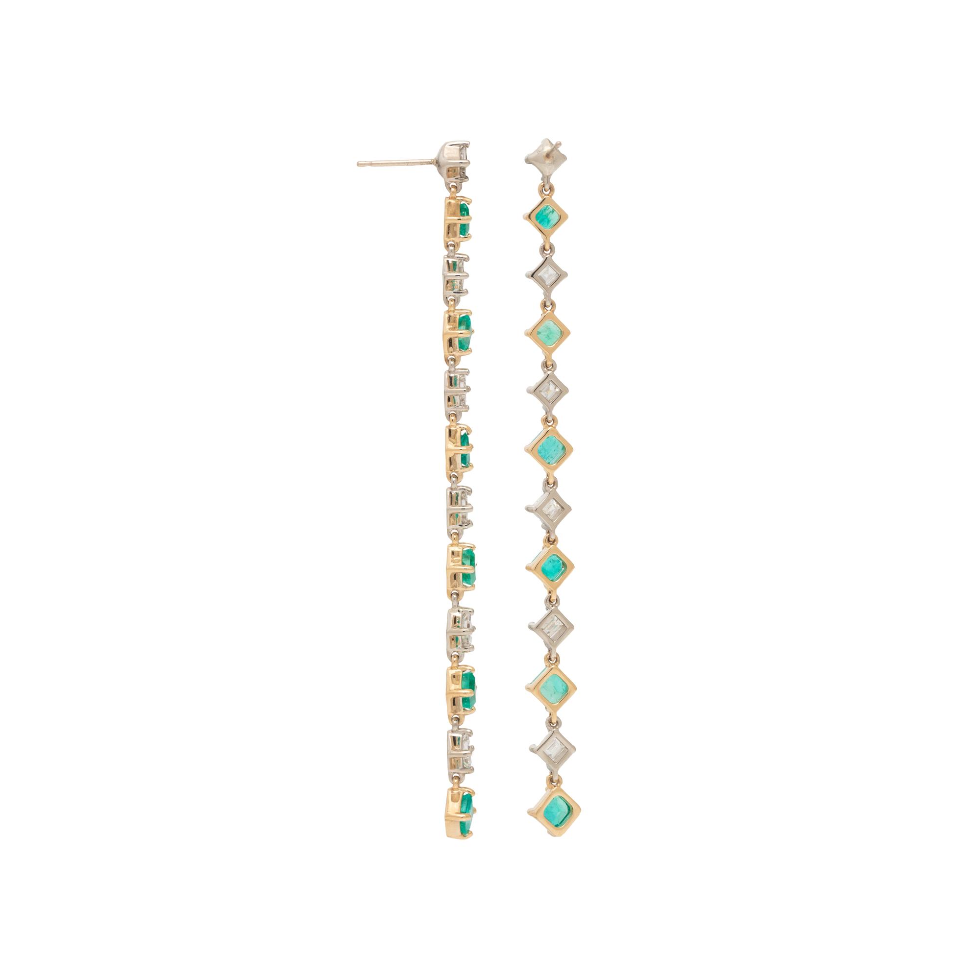 EMERALD AND DIAMOND EARRINGS