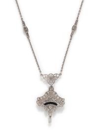ART DECO, DIAMOND AND ONYX NECKLACE