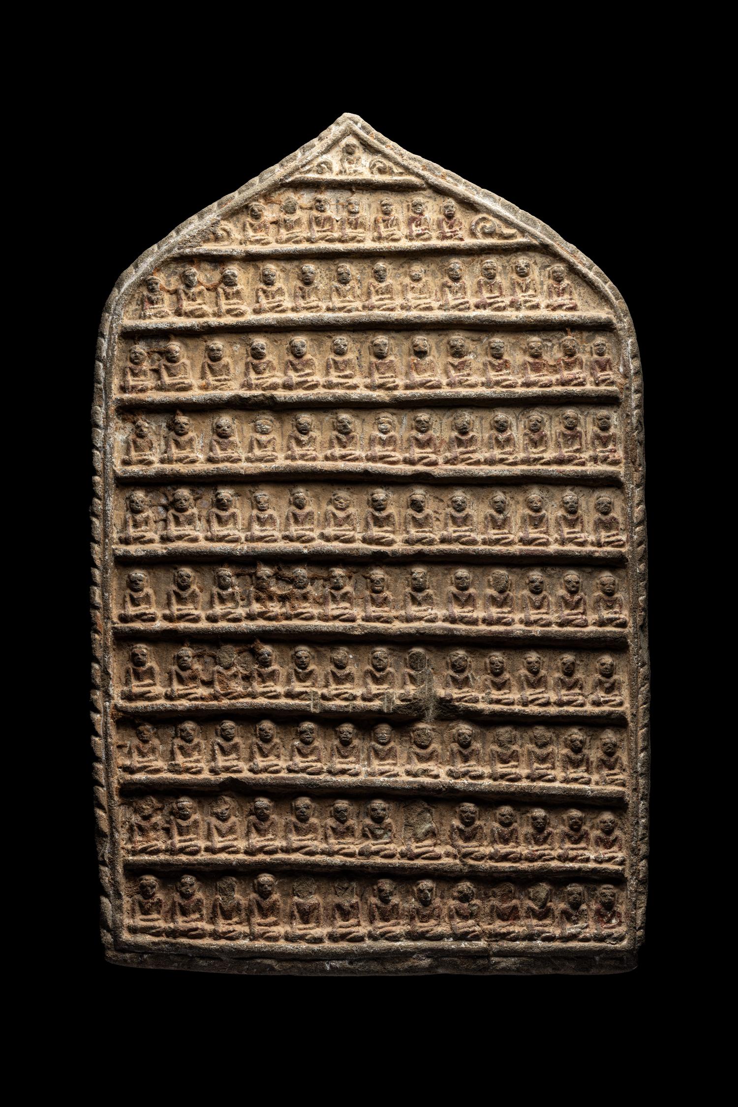 A 'Hundred Buddha' Stone Plaque