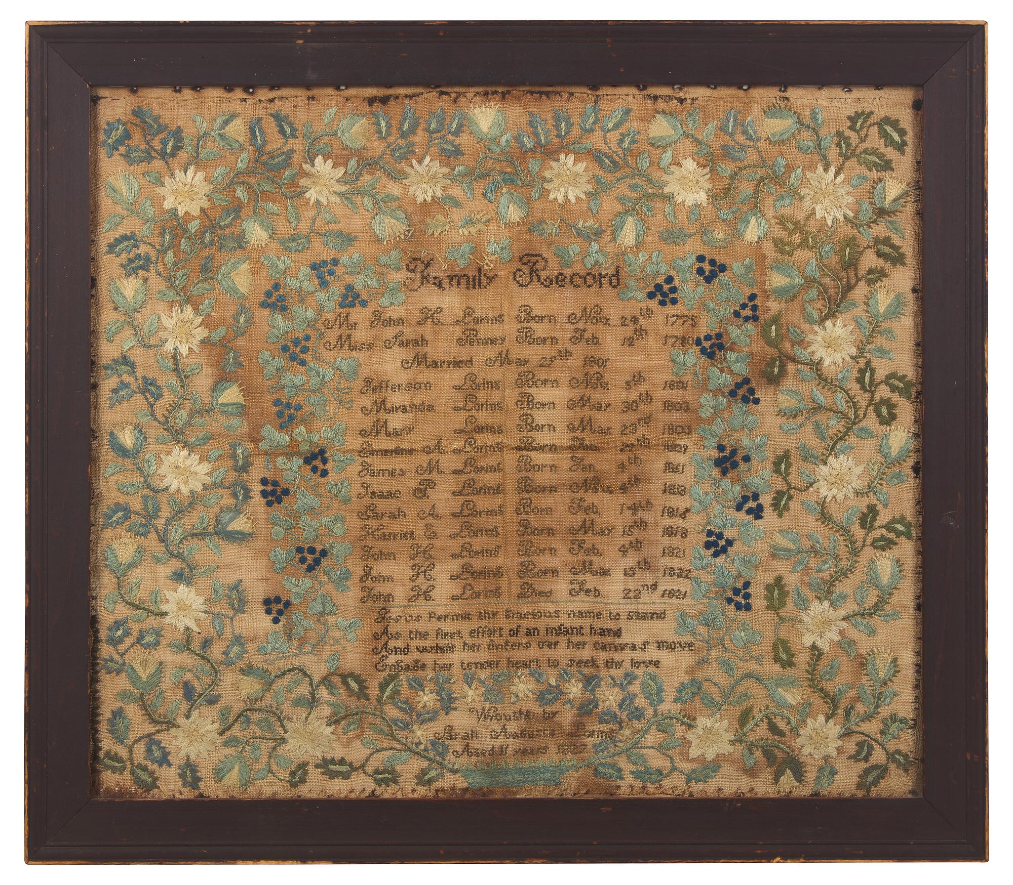 A Needlework Loring Family Record