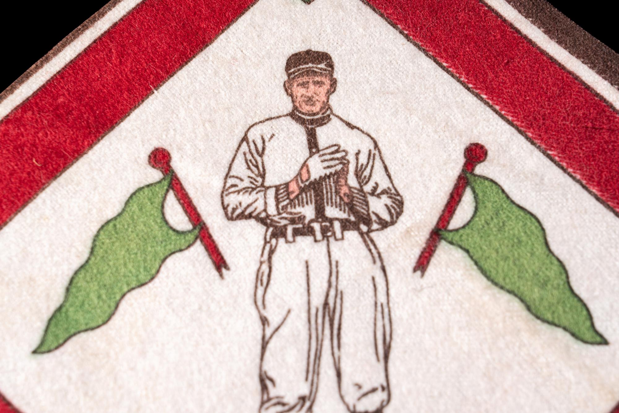 A 1914 B18 Blankets Walter Johnson Green Pennants Quilt Square