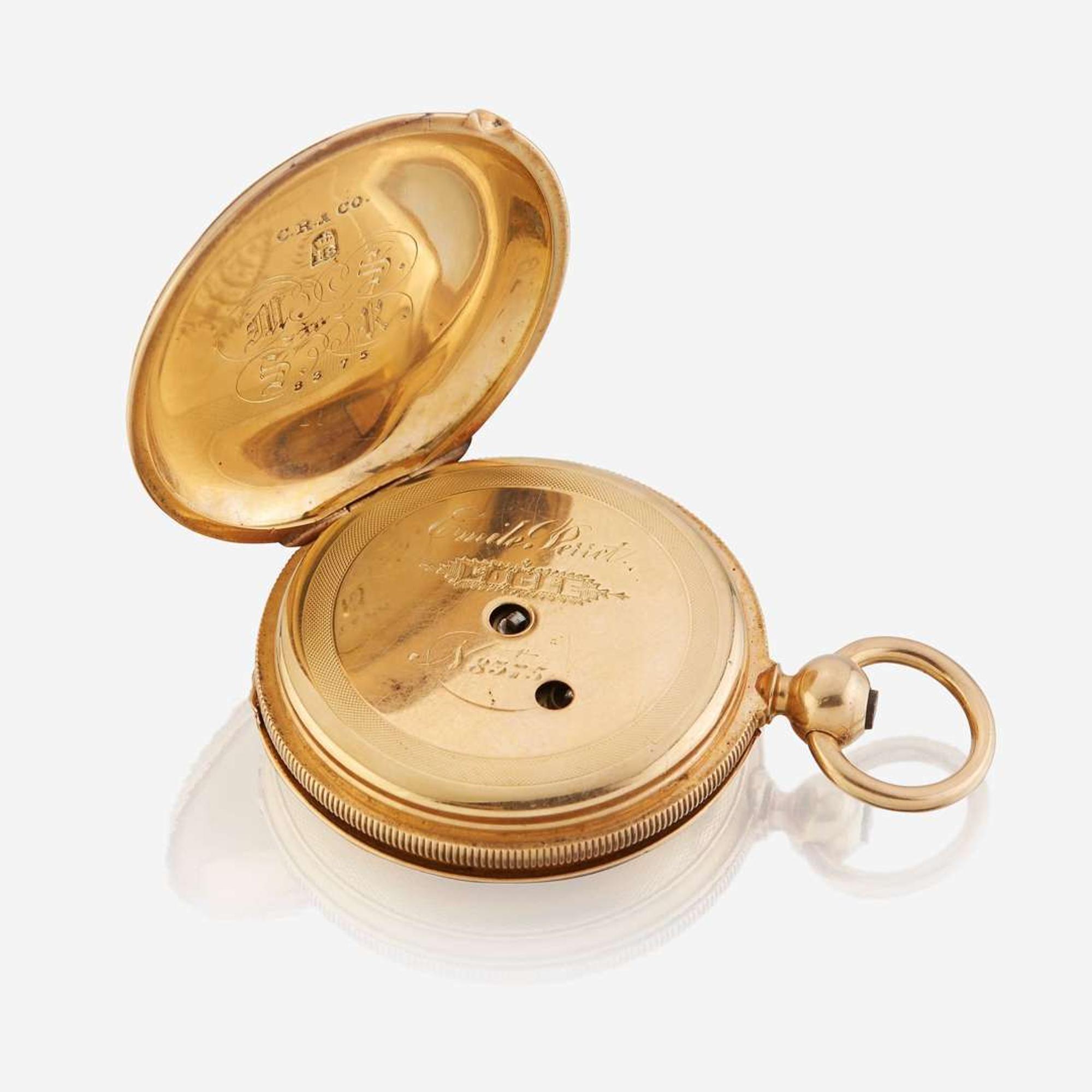An eighteen karat gold hunting cased pocket watch, C.R. & Co.