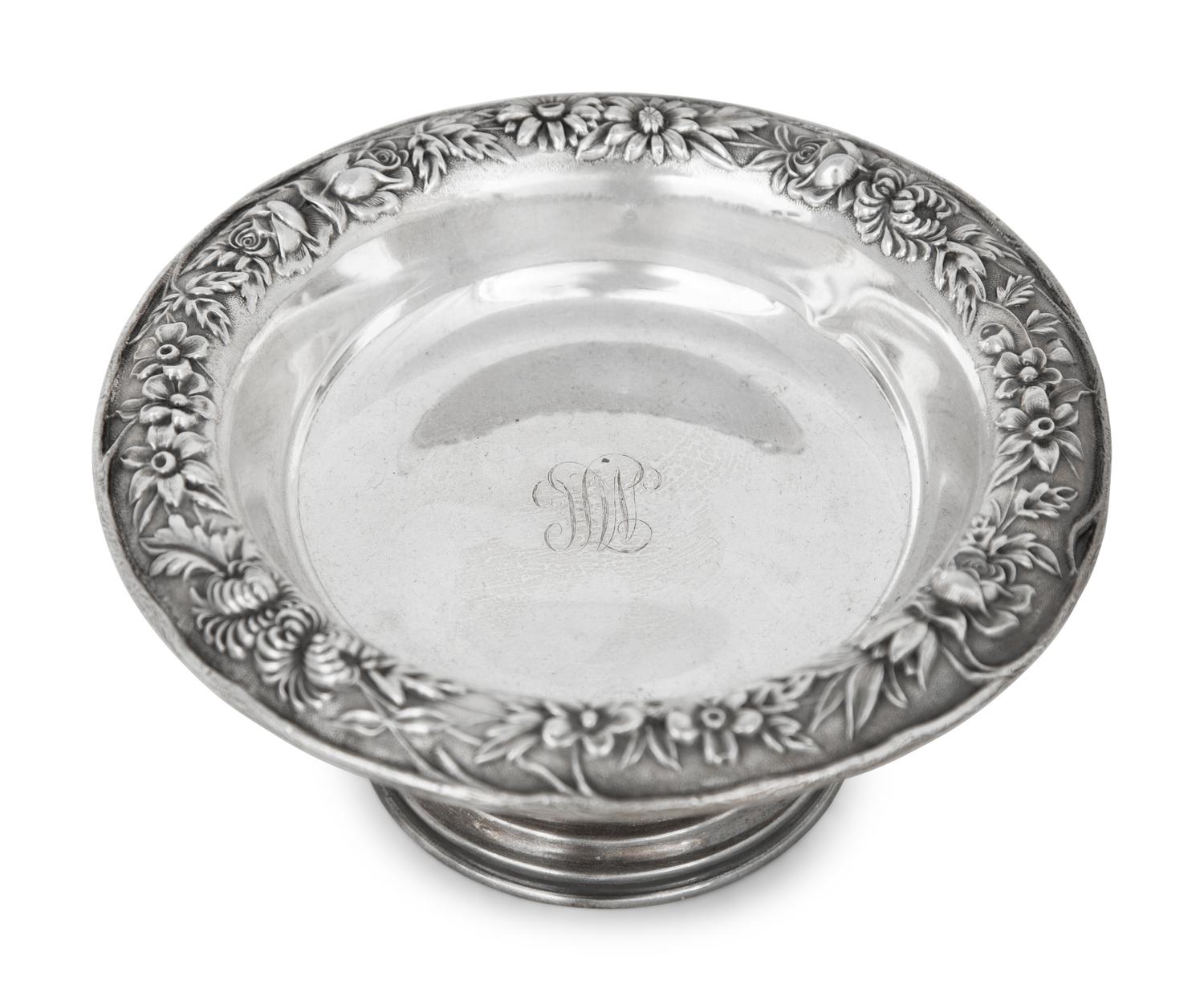 An S. Kirk & Son Silver Repoussé Compote