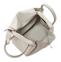 An Hermes Gris Pearle Swift Lindy 30 Handbag, 12" x 7.5" x 6.5".