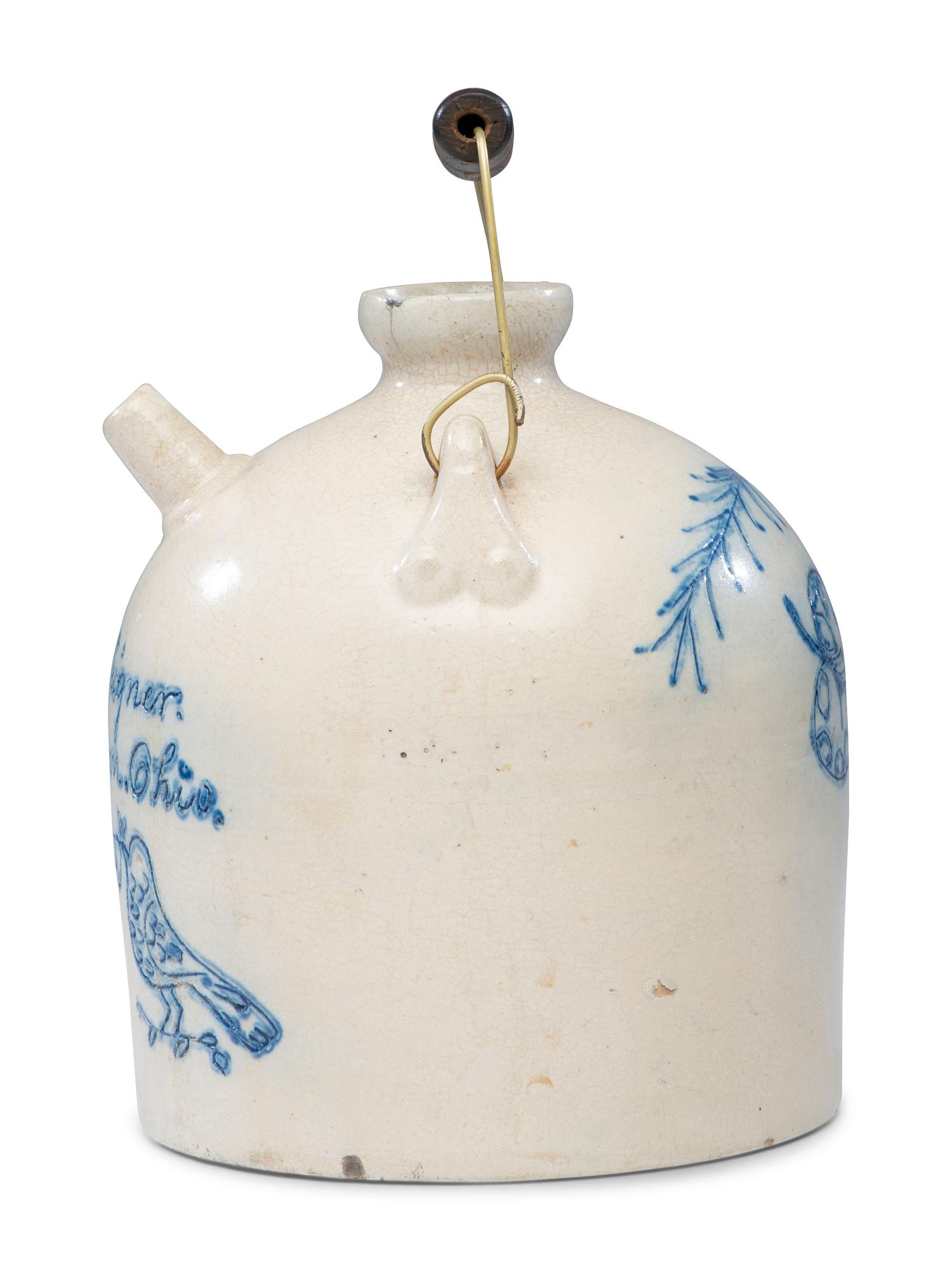 A Cobalt Decorated Stoneware Harvest or Field Jug Attributed to Wingerter Pottery
