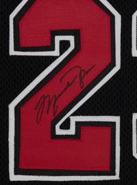 A Michael Jordan Signed Autograph Chicago Bulls Jersey "Last Shot" Display (Upper Deck Authenticated),