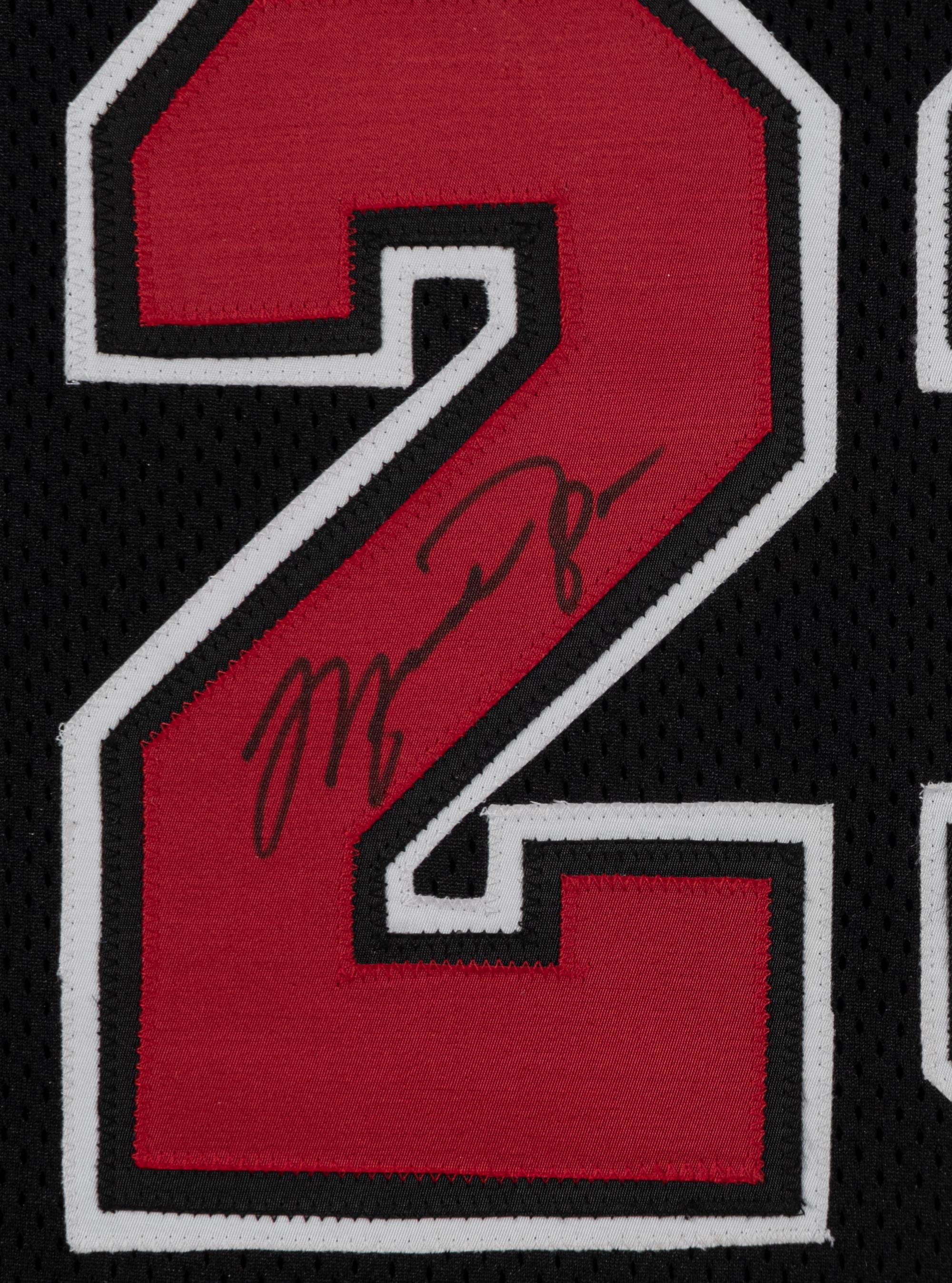 A Michael Jordan Signed Autograph Chicago Bulls Jersey "Last Shot" Display (Upper Deck Authenticated),