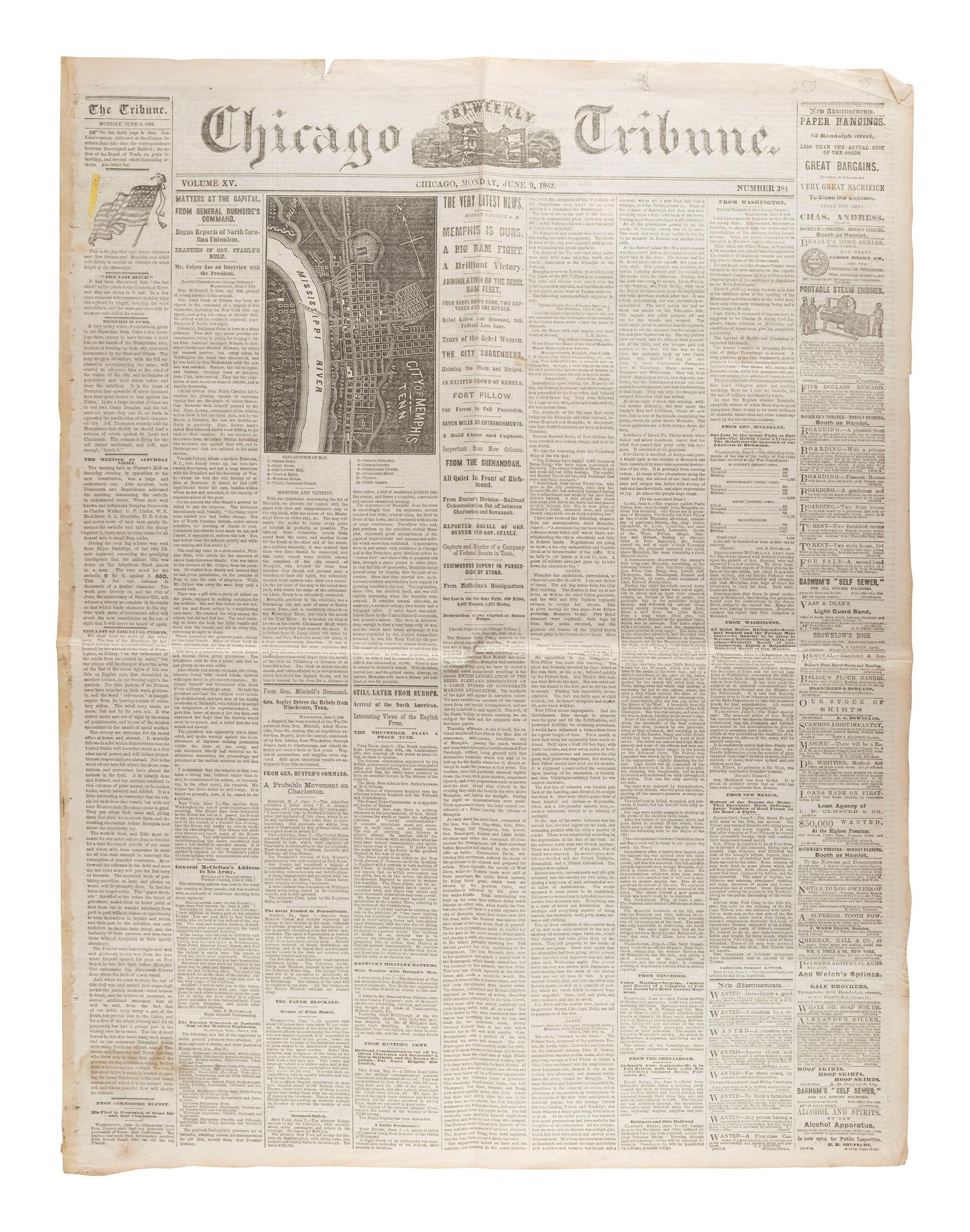 [CIVIL WAR]. A group of Civil War-era newspapers, comprising: