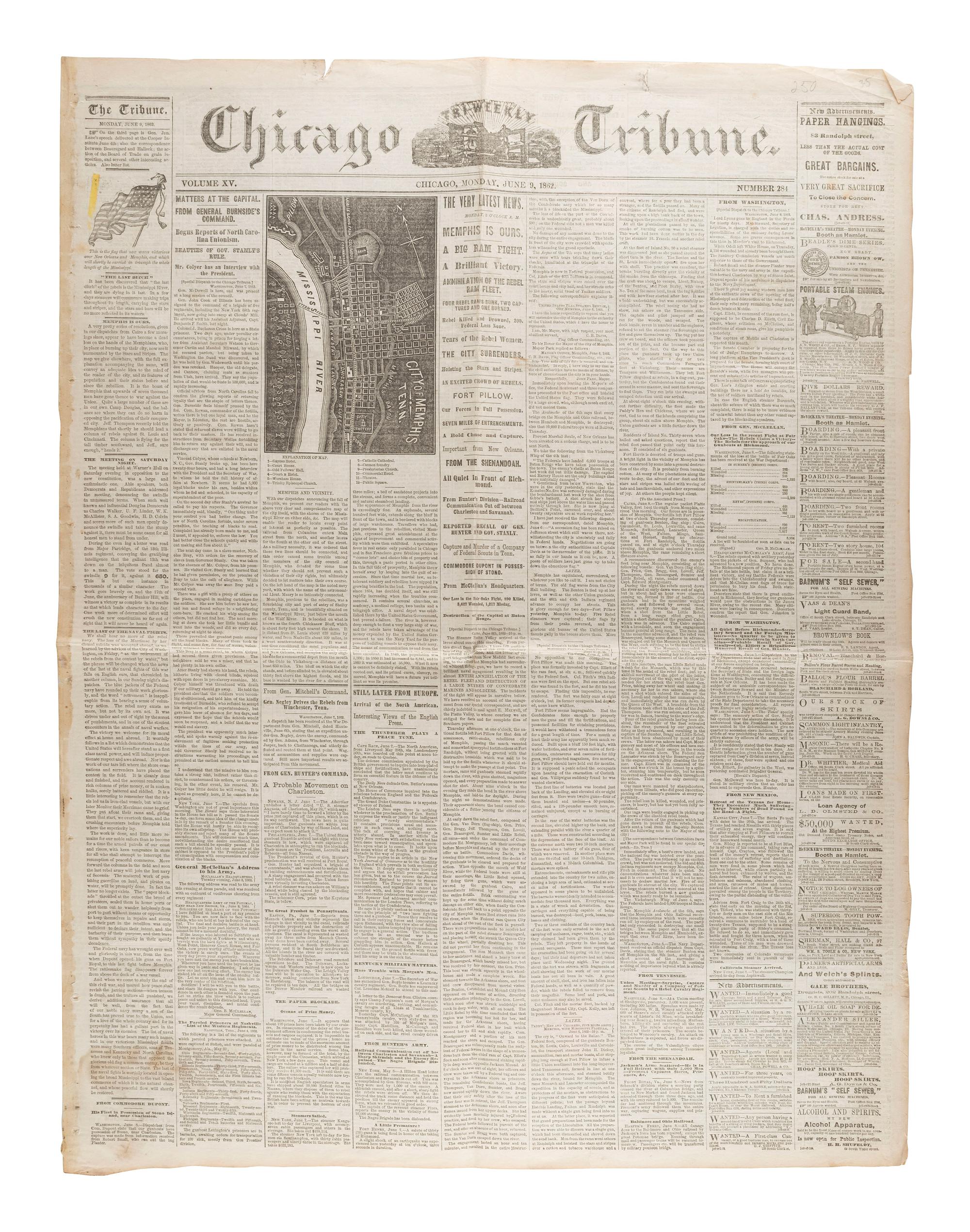 [CIVIL WAR]. A group of Civil War-era newspapers, comprising: