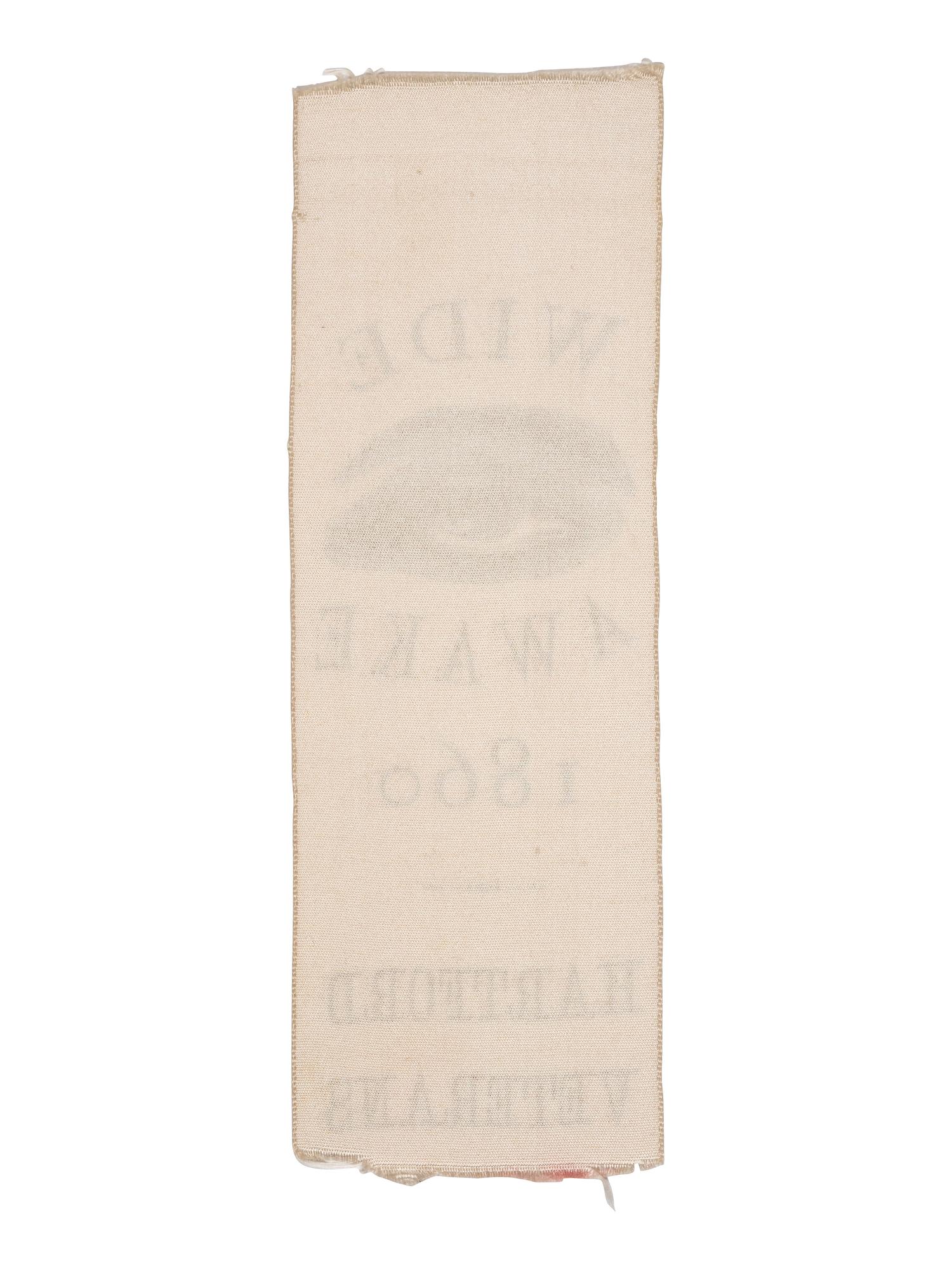 [POLITICS]. "Wide Awake 1860, Hartford Veterans." Possible Harrison presidential campaign ribbon.