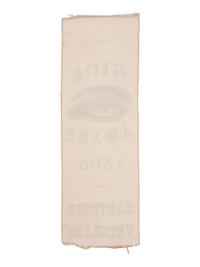 [POLITICS]. "Wide Awake 1860, Hartford Veterans." Possible Harrison presidential campaign ribbon.