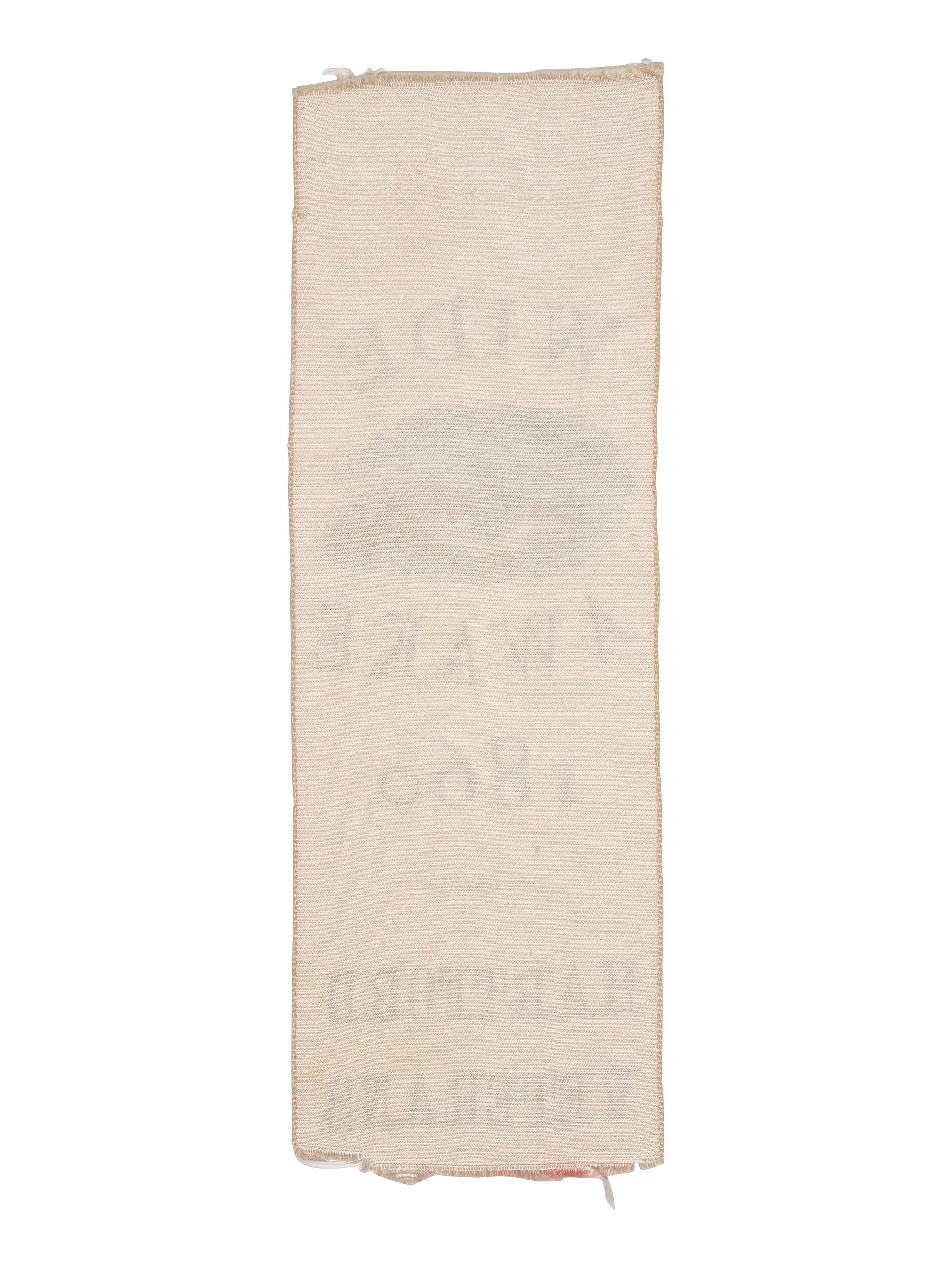 [POLITICS]. "Wide Awake 1860, Hartford Veterans." Possible Harrison presidential campaign ribbon.