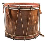[CIVIL WAR]. Hand-painted snare drum depicting Zouaves in battle. Manufactured by C.H. Eisenbrandt, Baltimore, MD, ca 1860-1865.