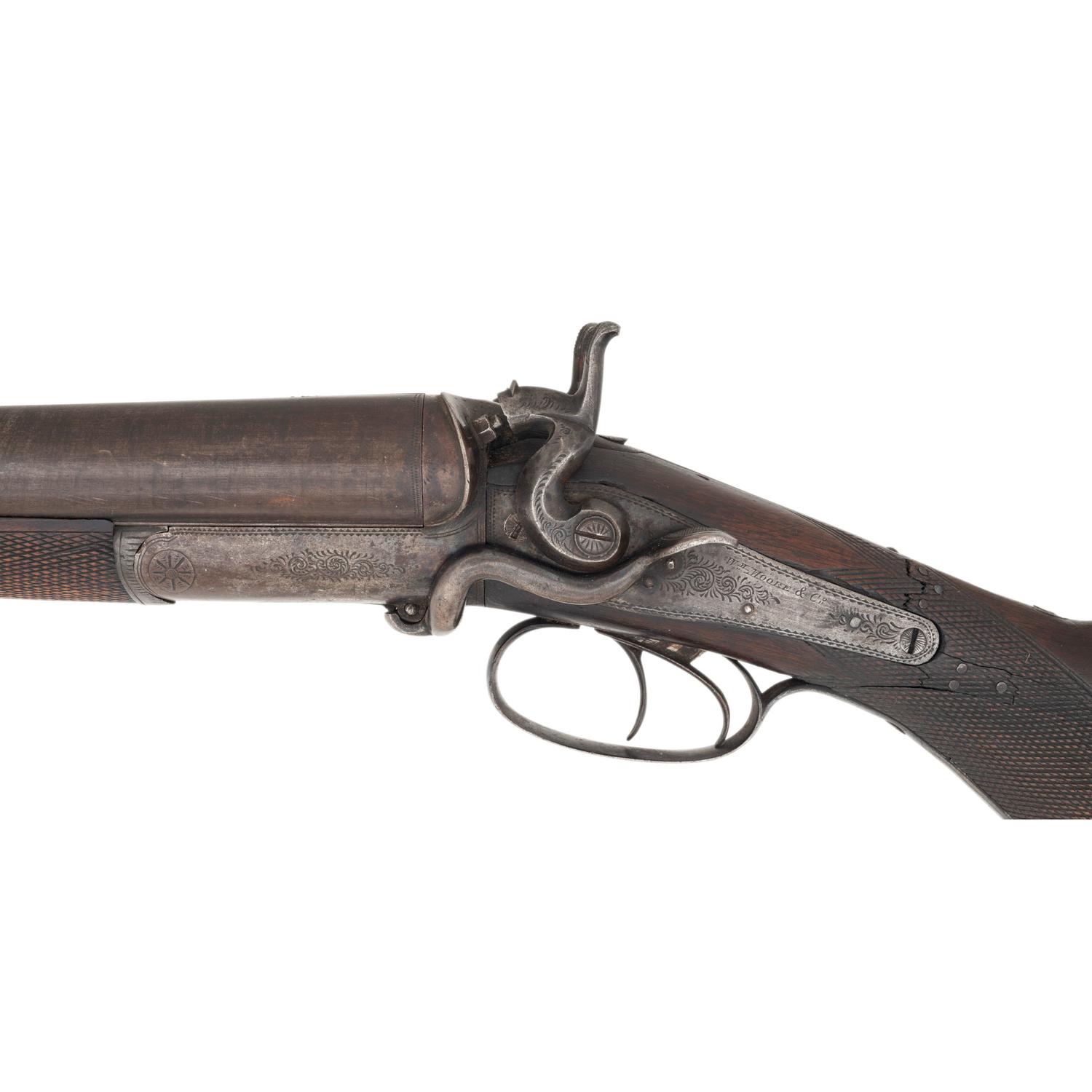 William Moore & Co. Side Lever Coach Gun with Decorative Wells Fargo Markings