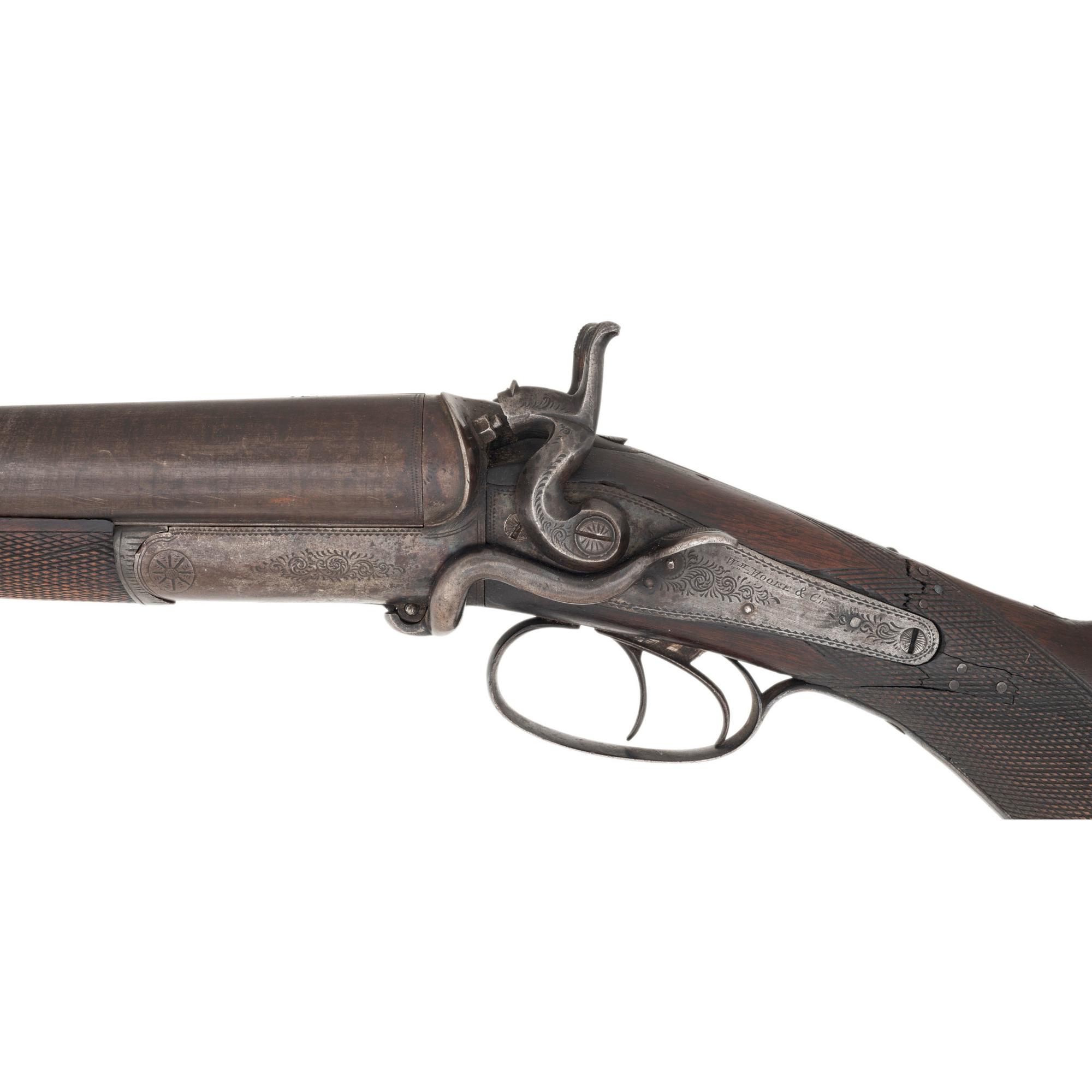 William Moore & Co. Side Lever Coach Gun with Decorative Wells Fargo Markings