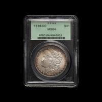 An 1878-CC Morgan $1 Coin (PCGS MS64)