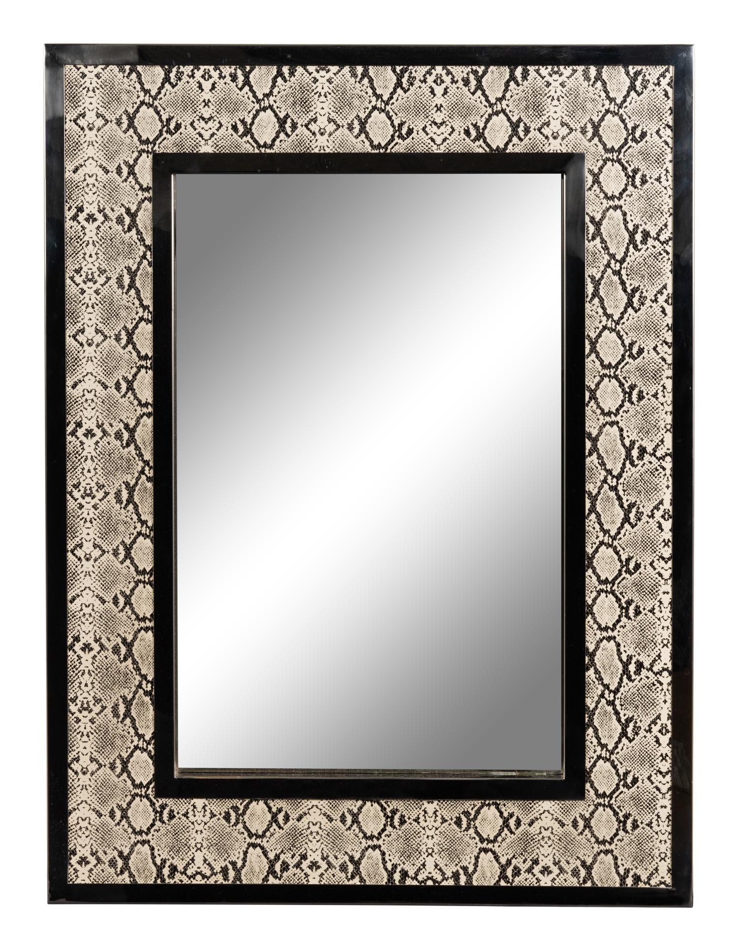 A Silvered Metal and Faux Python Mirror