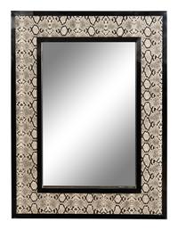 A Silvered Metal and Faux Python Mirror