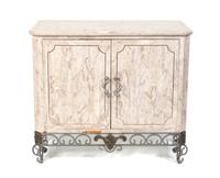 A Marble Veneered Console Cabinet Height 37 x width 42 1/2 x depth 20 inches. — SECOND HALF 20TH CENTURY