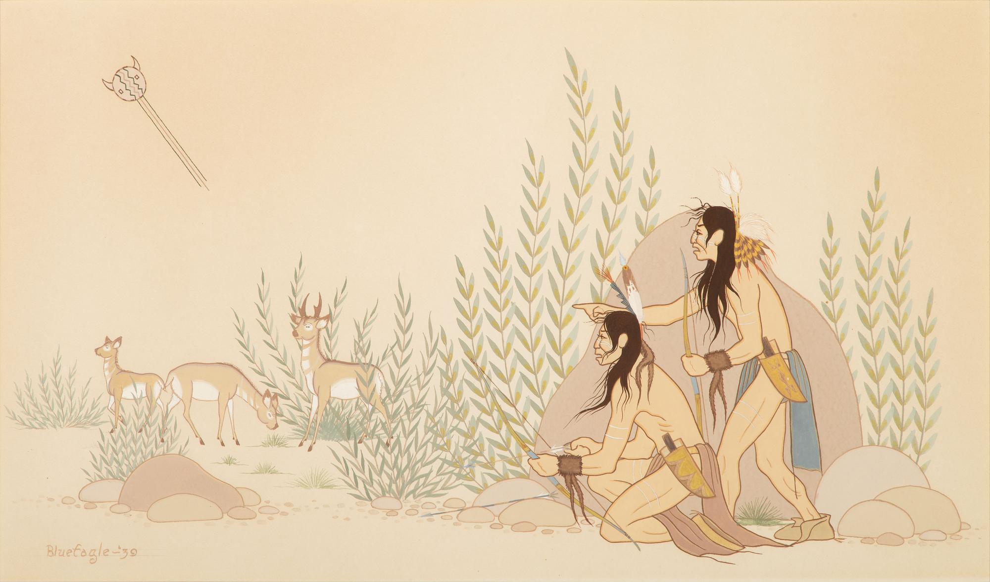 untitled, deer hunting scene