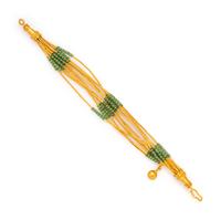 HIGH KARAT GOLD AND EMERALD BEAD BRACELET