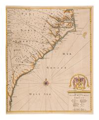 [MAP]. LAWSON, John (1678-1711). -- VISCHER, Ludwig Friedrich (1677-1720). Die Vornehmste Eigenthums Herren und Besitzer von Carolina . Hamburg, 1712.