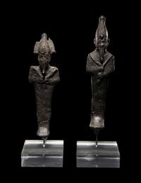 Two Egyptian Bronze Figures of Osiris