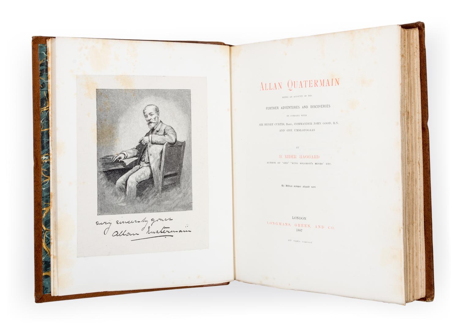 HAGGARD, H. RIDER. Allan Quatermain. London, 1887. Limited edition