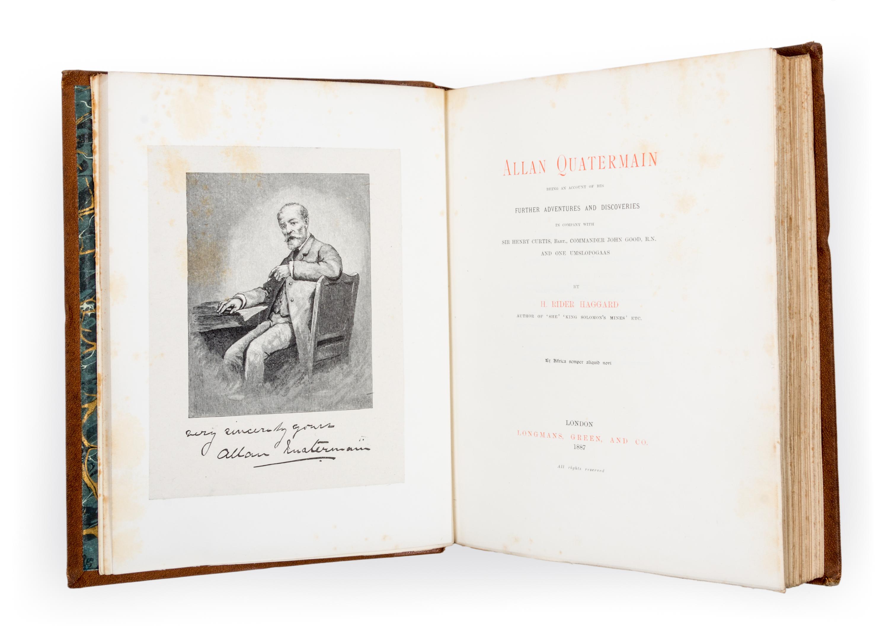 HAGGARD, H. RIDER. Allan Quatermain. London, 1887. Limited edition