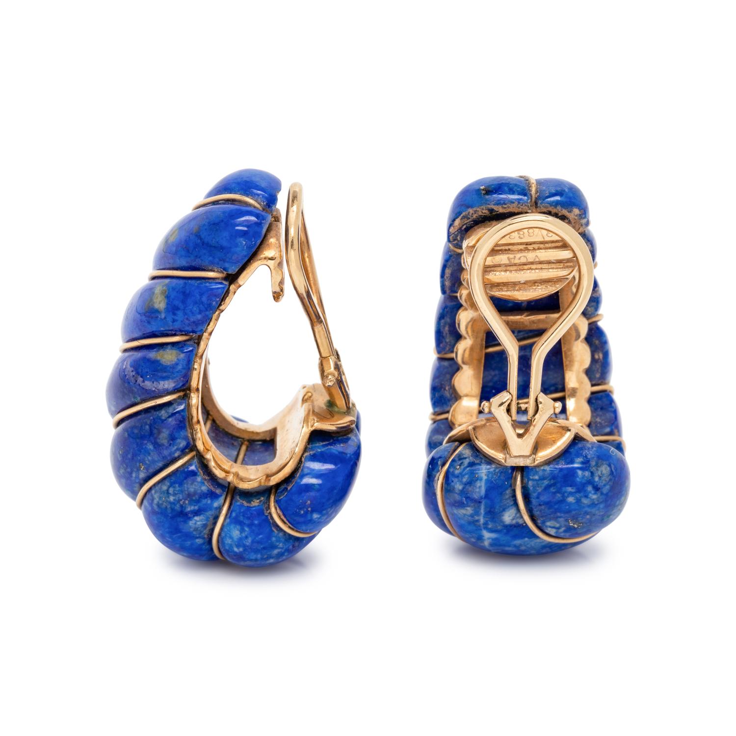 VAN CLEEF & ARPELS, LAPIS LAZULI EARCLIPS