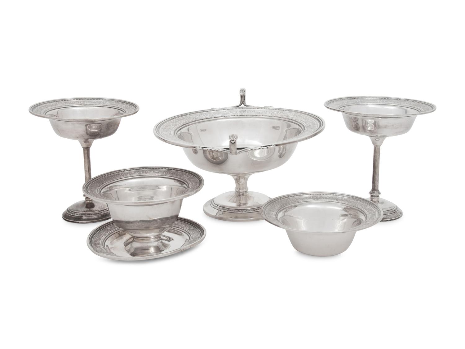 Five American Silver Serving Articles
