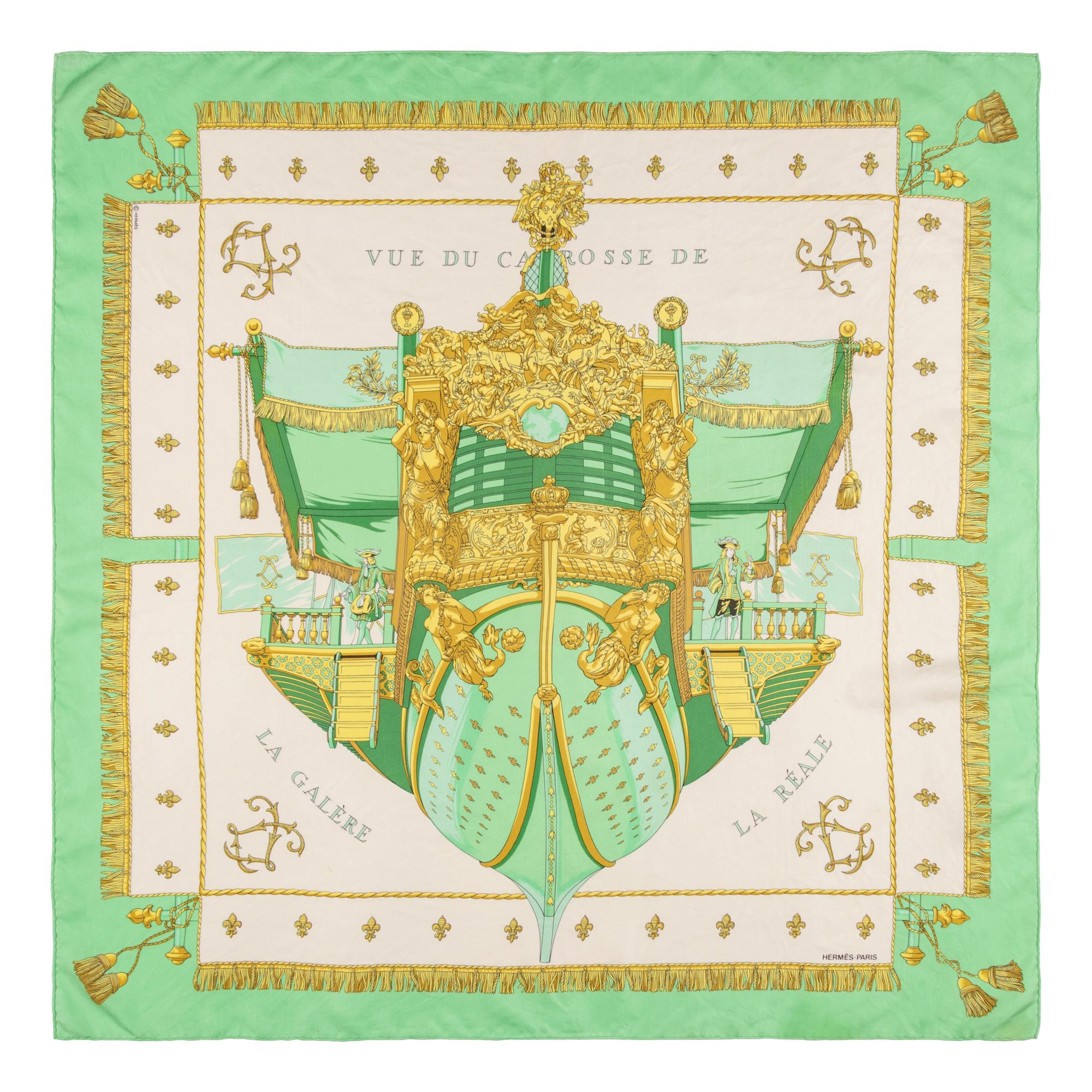 Hermès, Four Printed Silk Scarves
