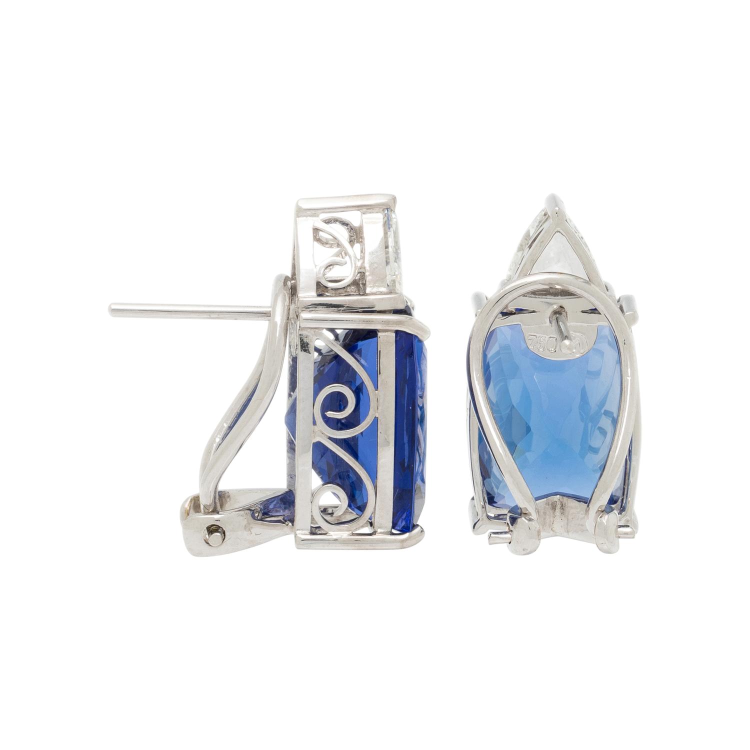 TANZANITE AND DIAMOND EARRINGS