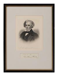 BUCHANAN, James (1791-1868) -- CALHOUN, John C. (1782-1850). Clipped signatures, comprising:
