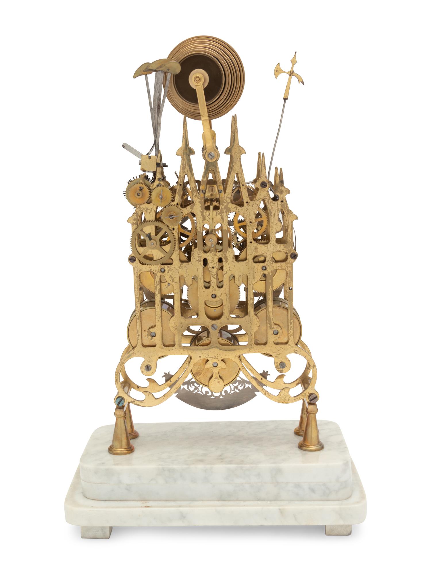 An English Brass Skeleton Clock