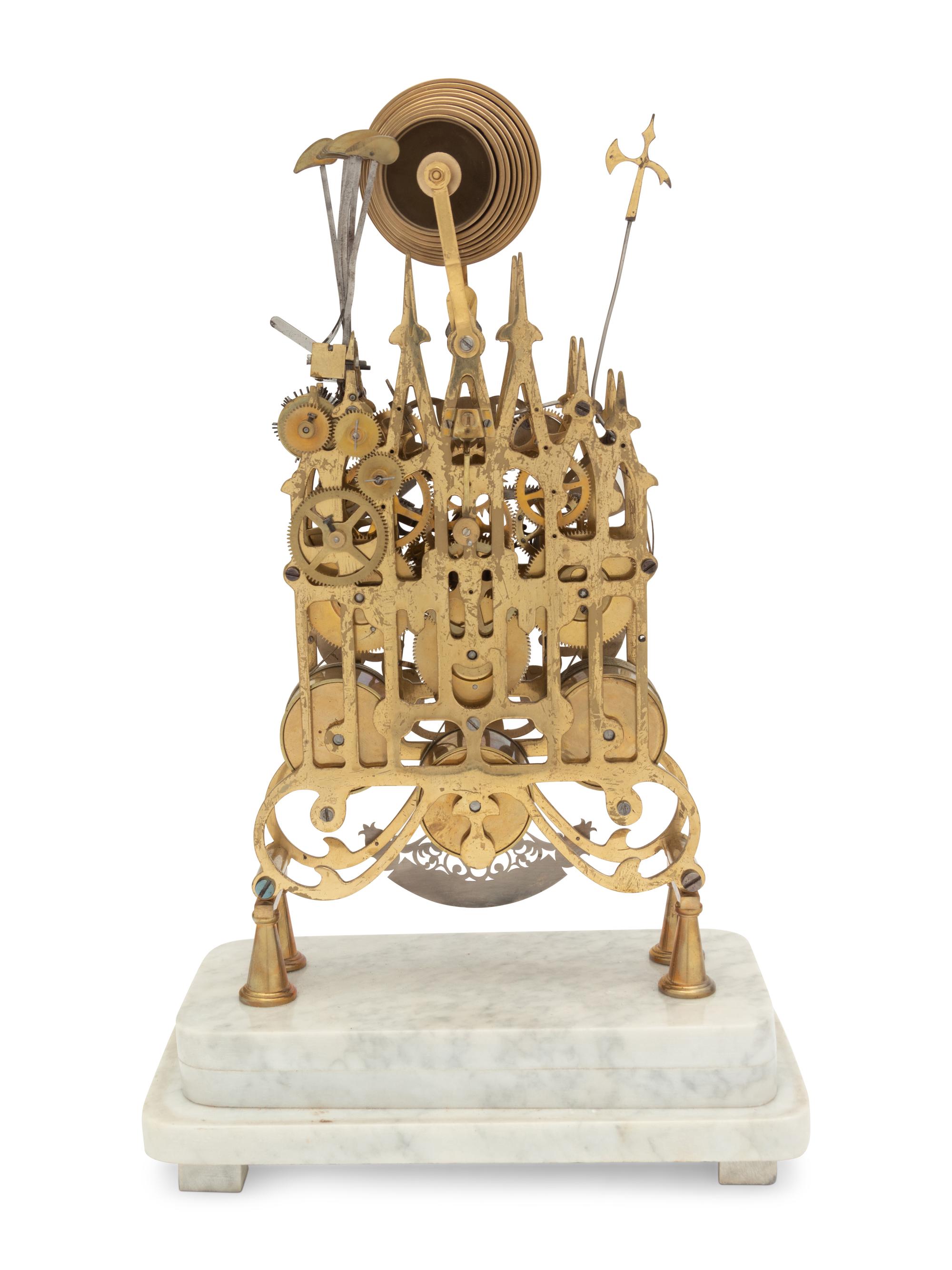 An English Brass Skeleton Clock